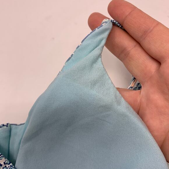 Cikada Women's Size US 10 Halter Swim Top Paisley Boho Print Blue White - Picture 4 of 6